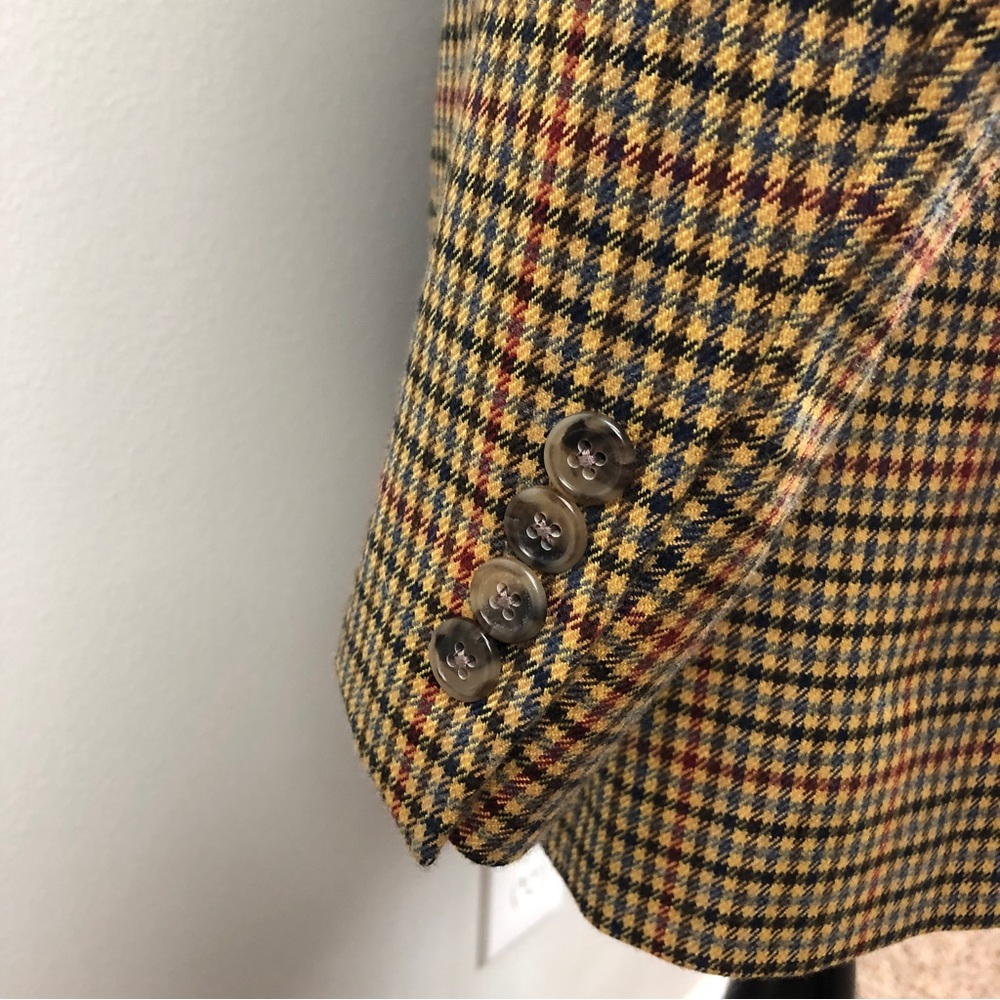Hart Schaffner Marx Gold Trumpeter Blazer Sz 41L Loro Piana Houndstooth Cashmere - Picture 6 of 13